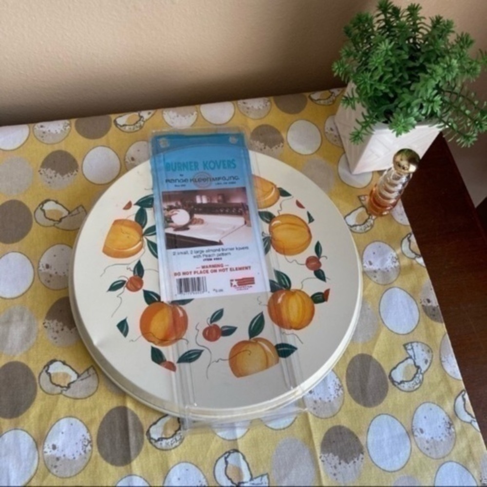 Vintage citrus/pumpkin stove burner cover set